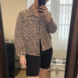 BLANK NYC Leopard Jean Jacket